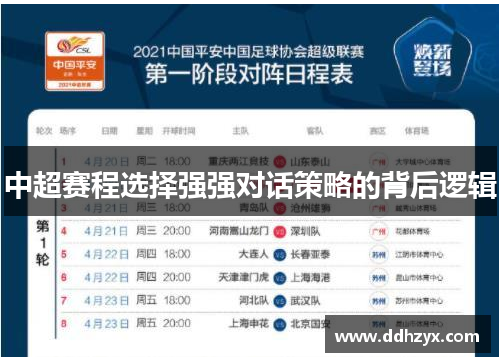 中超赛程选择强强对话策略的背后逻辑 中超赛程选择强强对话策略的背后逻辑